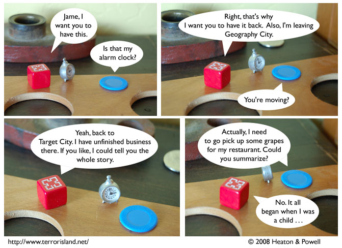 Gunpowder knows that a story loses precisely half of its aesthetic value when abridged. it's hard to appreciate this comic strip without seeing it