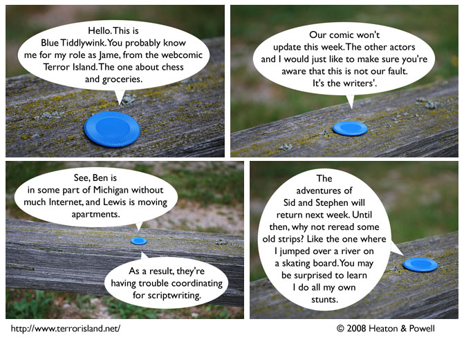 Yeah, we totally missed an update. SORRY GUYS! it's hard to appreciate this comic strip without seeing it